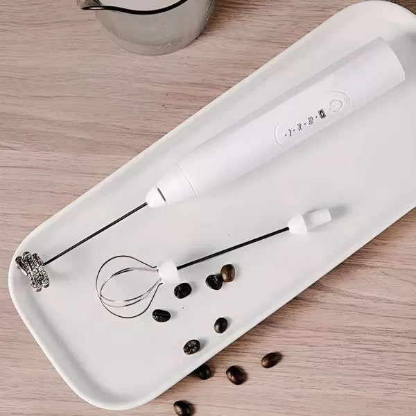 2in1 USB Rechargeable Coffee Beater-White