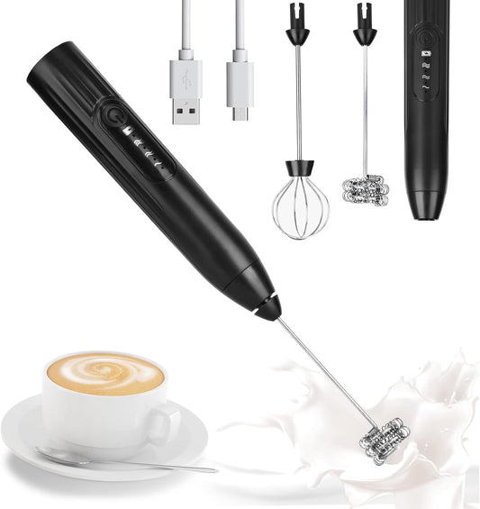 2in1 USB Rechargeable Coffee Beater-Black