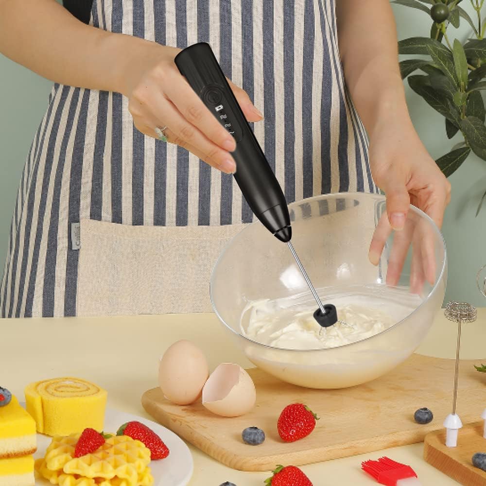 2in1 USB Rechargeable Coffee Beater-Black